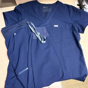 Figs Navy Blue Scrub Set